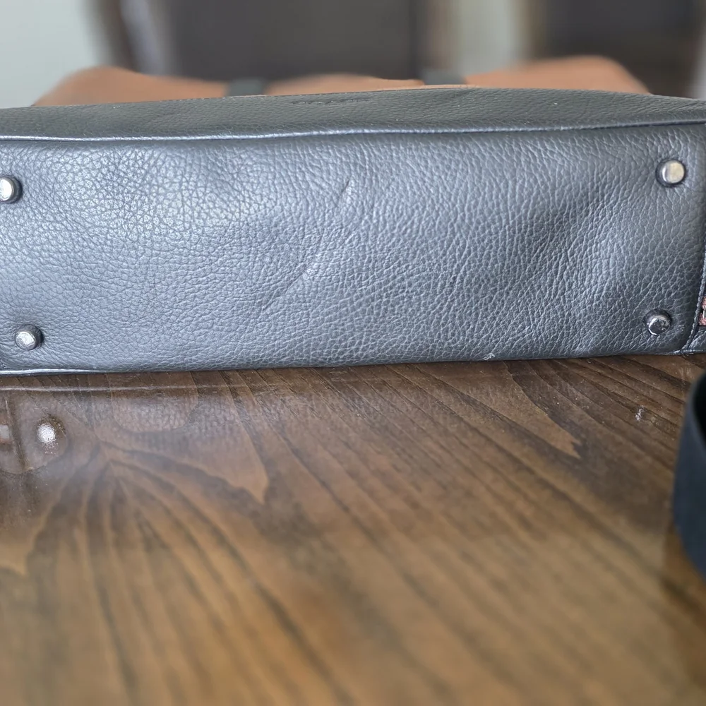 Coach Hamilton Brown And Black Leather Business Briefcase Bag With Strap - Picture 3 of 13